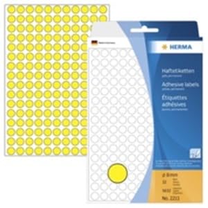 HERMA Markierungspunkte, Durchmesser: 8 mm, gelb, Sie erhalten 1 Packung, Packungsinhalt: 5632 Stück von HERMA