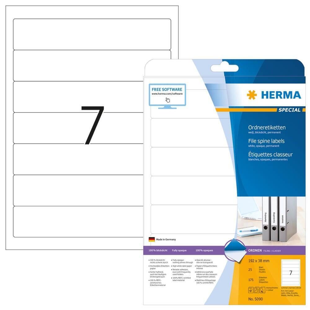HERMA Ordneretiketten 5090 weiß - 175 Stück HERMA Ordneretiketten 5090 weiß - 175 Stück von HERMA
