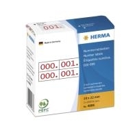 HERMA - Selbstklebende Nummernetiketten - Rot - 10 x 22 mm - 2000 Etikett(en) (1000 Bogen x 2) (4886) von HERMA