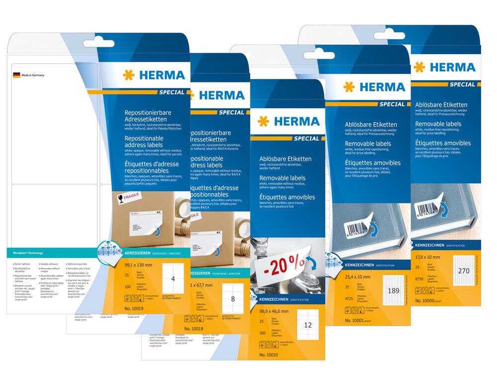 HERMA Universaletiketten 10000 17,8 x 10,0 mm weiß von HERMA