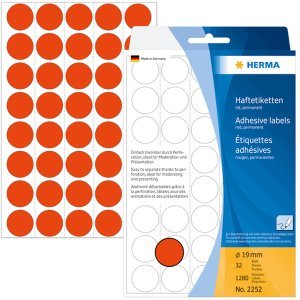 HERMA Vielzweck-Etiketten 19mm rot VE=1280 Stück von HERMA