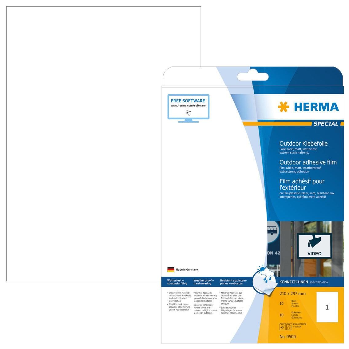 HERMA Folien-Kraftklebe-Etiketten 210,0 x 297,0 mm HERMA Folien-Kraftklebe-Etiketten 210,0 x 297,0 mm von HERMA