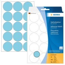 Herma Vielzwecketiketten blau 32 mm rund Papier matt 480 St. von HERMA