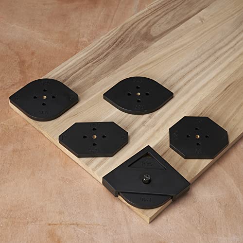 HERMIT TOOLS 6 Stück Eckschablone für Oberfräsen/Trimmer R5 R10 R15 R20 R25 R30 R35 R40 R45 R50 T5 T10 T15 T20 T25 T30 T35 T40 halbrund Eckradius. Quick-Jig (18 verschiedene Radius-Set) von HERMIT TOOLS