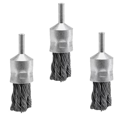 HERO Pinselbürste 3 Stück Drahtbürste Rundbürste gezopfter Stahldrahlt 25mm Topfbürste Stahlbürste Felgenbürste Schaft Ø 6 mm Drahtbürstenaufsatz für Bohrmaschine Akkuschrauber Standbohrmaschine HERO Pinselbürste 3 Stück Drahtbürste Rundbürste gezopfter Stahldrahlt 25mm Topfbürste Stahlbürste Felgenbürste Schaft Ø 6 mm Drahtbürstenaufsatz für Bohrmaschine Akkuschrauber Standbohrmaschine von HERO PROFIWERKZEUG