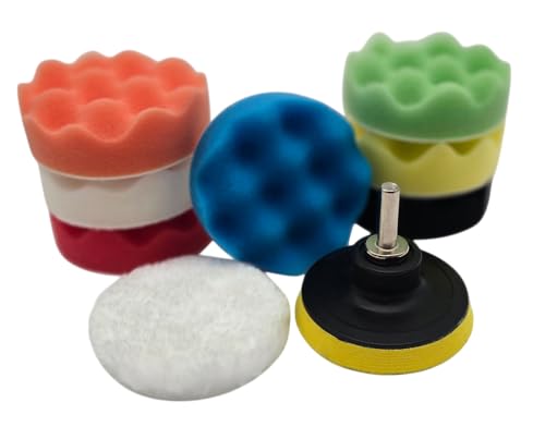 HERO Polierschwamm Auto Polierpads Set 9 Stück Schleifpad 80mm Polieraufsatz Winkelschleifer Akkuschrauber Politur Polierauflage Polierset mit 2 M10 Adapter für Bohrmaschine Polieren Schleifen Wachsen HERO Polierschwamm Auto Polierpads Set 9 Stück Schleifpad 80mm Polieraufsatz Winkelschleifer Akkuschrauber Politur Polierauflage Polierset mit 2 M10 Adapter für Bohrmaschine Polieren Schleifen Wachsen von HERO PROFIWERKZEUG
