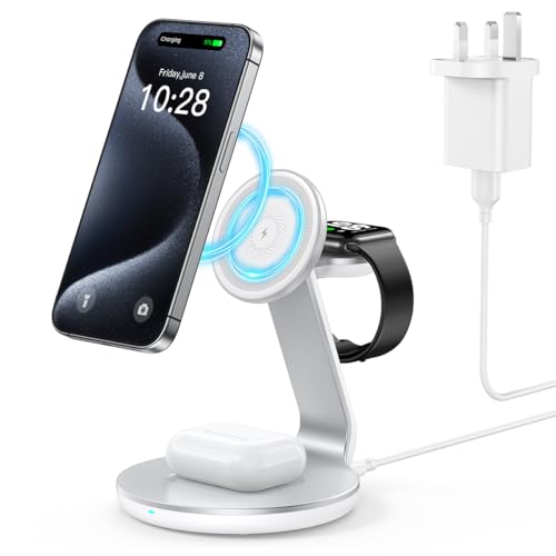 【3-in-1-Ladestation】 Laden Sie Ihre Geräte mühelos mit dieser kompakten und stilvollen 3-in-1-Ladestation auf, perfekt zum gleichzeitigen Laden Ihres iPhone, Ihrer iWatch und Ihrer kabellosen Ohrhörer 【3-in-1-Ladestation】 Laden Sie Ihre Geräte mühelos mit dieser kompakten und stilvollen 3-in-1-Ladestation auf, perfekt zum gleichzeitigen Laden Ihres iPhone, Ihrer iWatch und Ihrer kabellosen Ohrhörer von HERRBOL