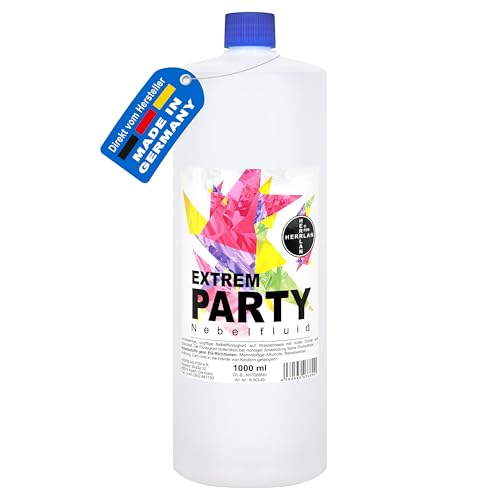 EXTREM PARTY Nebelfluid 1000 ml wasserbasierte Nebelflüssigkeit mit extrem hoher Dichte und Standzeit - HERRLAN-Qualität - Made in Germany von HERRLAN PSM