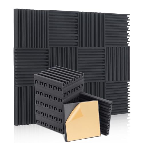 HERTBER - 24 Stück Akustikpaneele Selbstklebend Wandpaneele Schwarz Gerillte Akustikschaumstoff 12 x 12 x 2 Zoll Akustikplatten Hohe Dichte Schalldämmung Selbstklebend für gaming zimmer und büro... HERTBER - 24 Stück Akustikpaneele Selbstklebend Wandpaneele Schwarz Gerillte Akustikschaumstoff 12 x 12 x 2 Zoll Akustikplatten Hohe Dichte Schalldämmung Selbstklebend für gaming zimmer und büro... von HERTBER