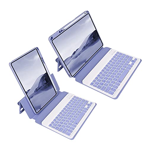 HEUCYL Tastaturhülle Für iPad Mini 6 (6 Generation) 2021 8,3 Zoll Magnetischer Horizontaler Vertikaler Ständer Slim Folio Case, Abnehmbare Drahtlose Deutsche Bluetooth Tastatur Mit Stifthalter,Lila von HEUCYL