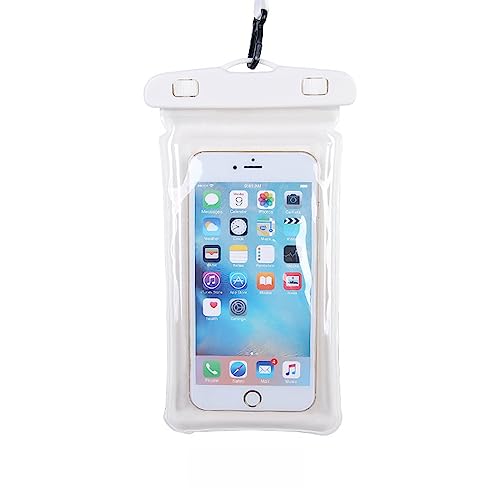Universelle aufblasbare, sinksichere und wasserdichte Handytaschewasserdichte Handytasche Kompatibel für iPhone Samsung Huawei bis zu 7" (Weiß) von HEVIBK