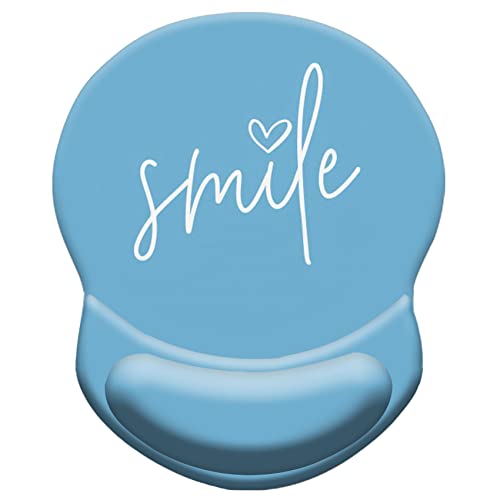 Mauspad, Mauspad mit Handgelenkstütze, Smile Mousepad, Schmerzlinderung Komfort Handgelenkauflage Pad mit rutschfester PU-Unterseite für Gaming, Büro & Reisen, Smile Positives inspirierendes Zitat von HEVITDA
