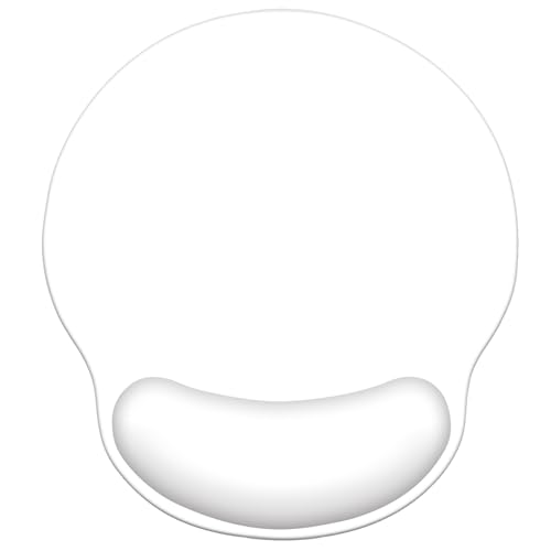 Mauspad mit Handgelenkauflage, ergonomisches Gaming-Mauspad, bequeme Mauspads für Computer, Laptop, Büro und Zuhause, einfaches Tippen und Schmerzlinderung, 24,9 x 22,6 cm (Weiß) von HEVITDA