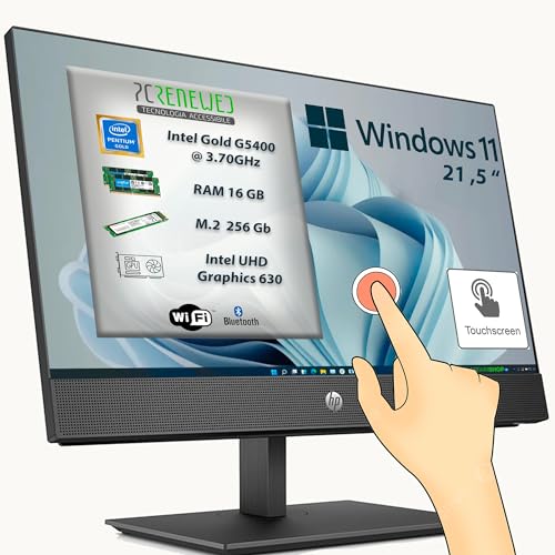 Desktop-PC All-in-One Touchscreen HP 600 g4 Display 21,5 Intel Gold G5400 16GB SSD 256GB M.2 Nvme WIFI BTH Windows 11 (Generalüberholt) von HEWLETT PACKARD (HP)