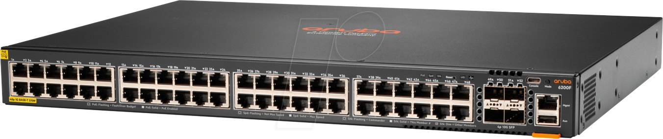 HP 6200F-48G - Switch, 52-Port, Gigabit Ethernet, SFP+, PoE+ HP 6200F-48G - Switch, 52-Port, Gigabit Ethernet, SFP+, PoE+ von HEWLETT PACKARD ENTERPRISE