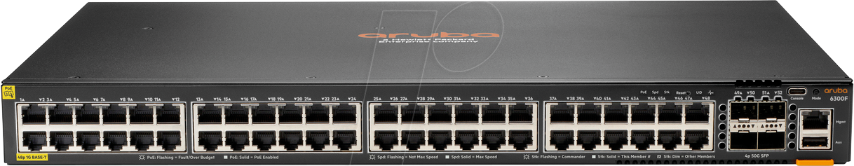 HP 6300F-48G - Switch, 52-Port, 5 Gigabit Ethernet, SFP56, PoE+ HP 6300F-48G - Switch, 52-Port, 5 Gigabit Ethernet, SFP56, PoE+ von HEWLETT PACKARD ENTERPRISE