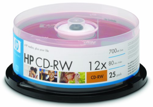 HP CD-RW 4x12x Rohlinge (80 Minuten/700 MB) – 25 Disc Cake Box von HP