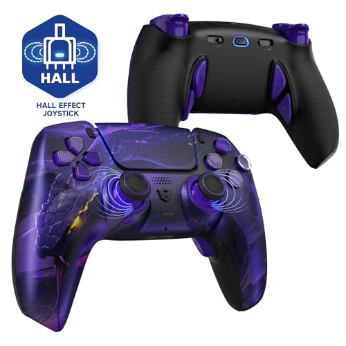 HEXGAMING PHANTOM Pro Wireless Gaming Controller für ps5/PC/Mobile, Upgrade Remap Paddles & Instant Triggers & 8 Swap Joysticks, Elite Gamepad mit Hall-Effekt Stick Modul Edition-Orochi HEXGAMING PHANTOM Pro Wireless Gaming Controller für ps5/PC/Mobile, Upgrade Remap Paddles & Instant Triggers & 8 Swap Joysticks, Elite Gamepad mit Hall-Effekt Stick Modul Edition-Orochi von HEXGAMING
