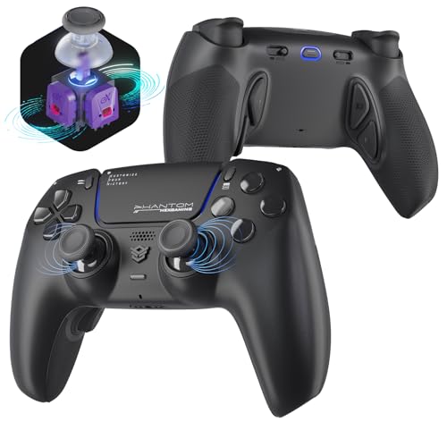 HEXGAMING PHANTOM Pro Wireless Gaming Controller für ps5/PC/Mobile, Upgrade Remap Paddles & Instant Triggers & 8 Swap Joysticks, Elite Gamepad mit Hall-Effekt Stick Modul Edition-Schwarz HEXGAMING PHANTOM Pro Wireless Gaming Controller für ps5/PC/Mobile, Upgrade Remap Paddles & Instant Triggers & 8 Swap Joysticks, Elite Gamepad mit Hall-Effekt Stick Modul Edition-Schwarz von HEXGAMING