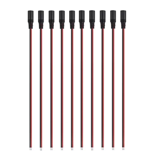 10 STÜCKE 12 V DC-Anschlüsse Männlich Weiblich Klinkenkabel Drahtleitung Adapterstecker Netzteil 5,5 X 2,1 mm for Streifenlicht(10 Female) von HEXHUASR
