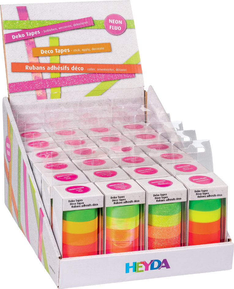 HEYDA Deko-Klebeband , Neon Regenbogen, , Thekendisplay von HEYDA