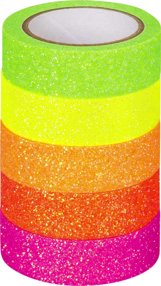 HEYDA Deko-Klebeband , Neon Regenbogen, , glitter von HEYDA