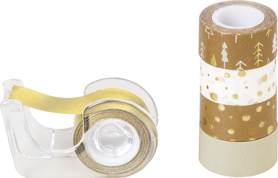 HEYDA Deko-Klebeband Mini , Bäume, , gold / natur von HEYDA