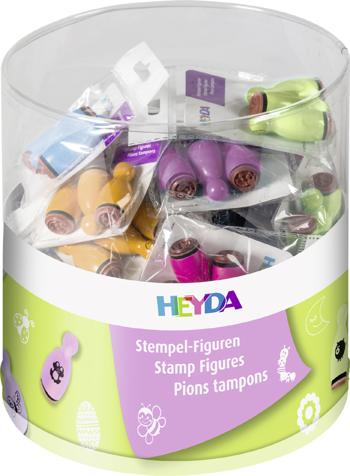 HEYDA Mini-Motivstempel-Set , Spring, , Klarsicht-Runddose von HEYDA