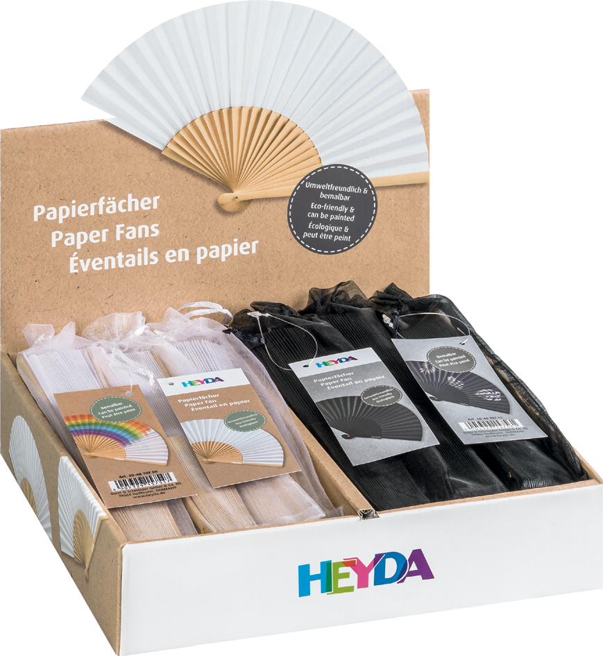 HEYDA Papierfächer, Breite: 460 mm, im Thekendisplay von HEYDA