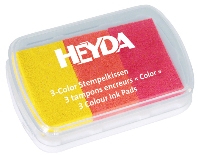 HEYDA Stempelkissen 3-Color, gelb/orange/rot von HEYDA