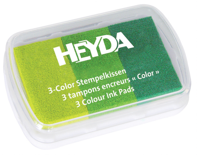 HEYDA Stempelkissen 3-Color, limone/hellgrün/dunkelgrün von HEYDA