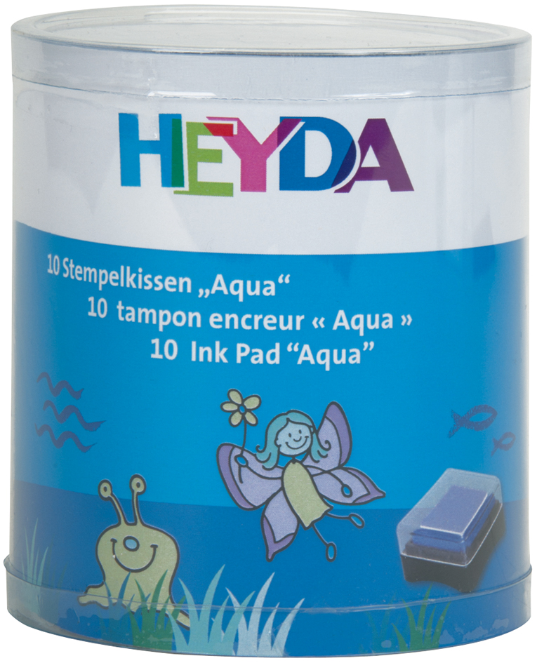 HEYDA Stempelkissen-Set , Aqua, , Klarsicht-Runddose von HEYDA
