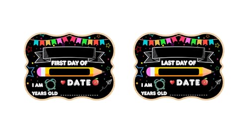 HEYINSHEN Kreidetafel "First & Last Day of Schools", doppelseitig, für Kinder, Mädchen, Jungen, Vorschule, Kindergarten, Foto-Requisiten von HEYINSHEN