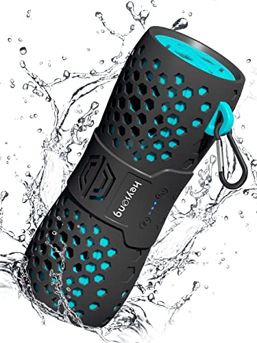 HEYSONG Bluetooth Box, Musikbox Bluetooth Lautsprecher mit IPX7 Wasserschutz Stereo Sound Intensiver Bass, Bluetooth 5.0, Dual Pairing, Tragbarer Kabelloser Lautsprecher für Camping, Outdoor, Garten von HEYSONG