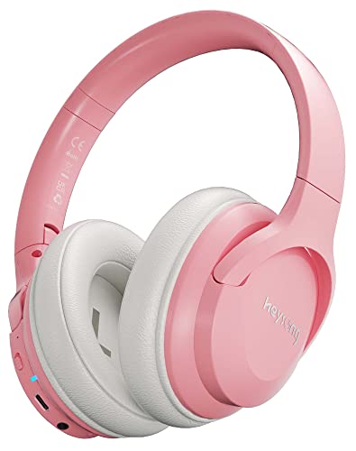 HEYSONG Bluetooth-Kopfhörer für Kinder, Faltbare kabellose Over-Ear-Kopfhörer mit Lautstärkebegrenzung von 85/94dB, 24 Stunden Wiedergabezeit, Bluetooth 5.3, eingebautem Mikrofon - Pink von HEYSONG