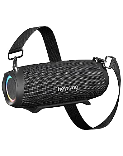 HEYSONG Bluetooth Lautsprecher Groß Boxen Bluetooth Box, 50W kabellos IPX7 wasserdicht RGB-LED Musikbox, BassUp, Integrierte Powerbank, 20h Akku, für Draußen, Camping, Pool, Strand, Garten von HEYSONG