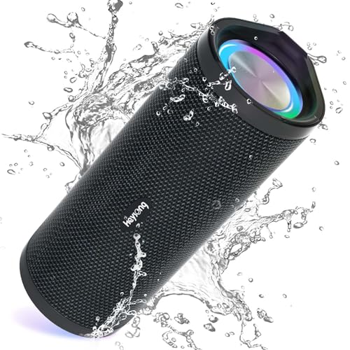 HEYSONG Bluetooth Lautsprecher mit Licht, Musikbox Tragbarer Bluetooth Box mit IPX7 wasserdicht, 360° Stereo Sound, 40h Akku, Kabelloser Lautsprecher mit TF für Zuhause, Draußen, Garten HEYSONG Bluetooth Lautsprecher mit Licht, Musikbox Tragbarer Bluetooth Box mit IPX7 wasserdicht, 360° Stereo Sound, 40h Akku, Kabelloser Lautsprecher mit TF für Zuhause, Draußen, Garten von HEYSONG