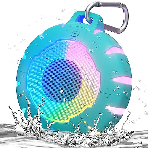 HEYSONG Hohe Wasserfeste Bluetooth Bluetooth IPX7 Mini High Definition Sound Dusche LED Licht, schwimmend, leicht, tragbare Lautsprecher für Reisen, Pool, Strand, Kajak von HEYSONG