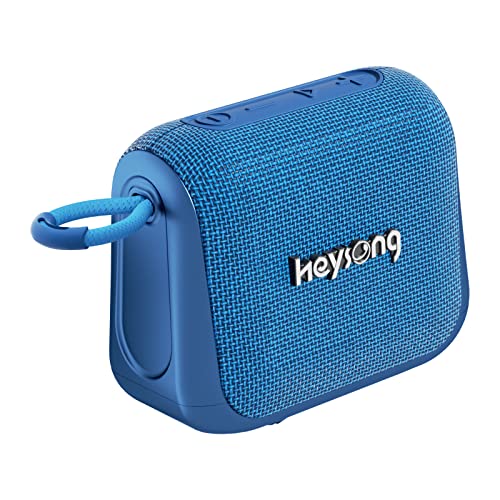 Heysong kleine Musikbox, SoundBox Bluetooth Lautsprecher Kabellose Portabler IPX7 Wasserdichte mit praktischem Karabiner, 24h Akku, tragbare gerã¤te, Home Office, Mini Boxen für Sauna, Badezimmer-Blau von HEYSONG