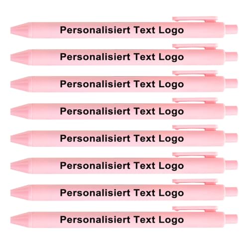 HEYZARDA Kugelschreiber mit Gravur Namen Kugelschreiber Personalisiert Stift mit Text Logo 100 Pcs Rosa von HEYZARDA
