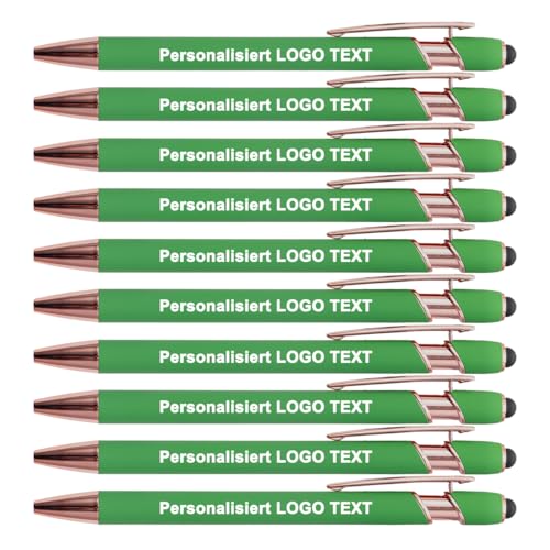 HEYZARDA Kugelschreiber mit Gravur Namen Text Logo für Büro Schule Business Stift 100 Pc Gras von HEYZARDA
