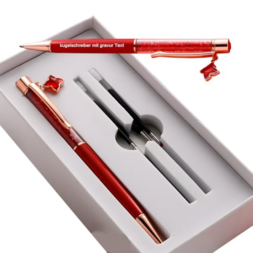 HEYZARDA Personalisierter Kugelschreiber mit Gravur Individuelles Geschenk für Hochzeit, Kirche Wiedersehen (Rot) von HEYZARDA