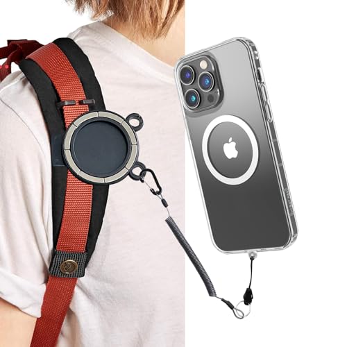Rucksack-Gurt, magnetischer Clip für Handy, magnetische Handyhalterung für Schultergurt, geeignet für Wandern/Klettern/Outdoor Rucksack-Gurt, magnetischer Clip für Handy, magnetische Handyhalterung für Schultergurt, geeignet für Wandern/Klettern/Outdoor von HEZEN