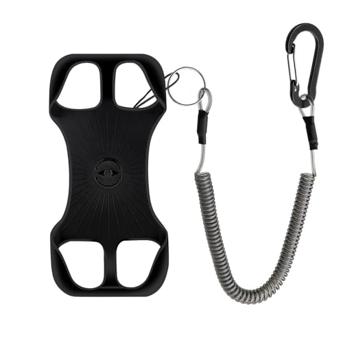 Universale Protector Telefon Tether, Outdoor/Wandern/Klettern/Bootfahren/Angeln/KajakTether, Handy Leine, Outdoors Spiralkabel Kompatibel mit den meisten Handys (Schwarz-A) von HEZEN