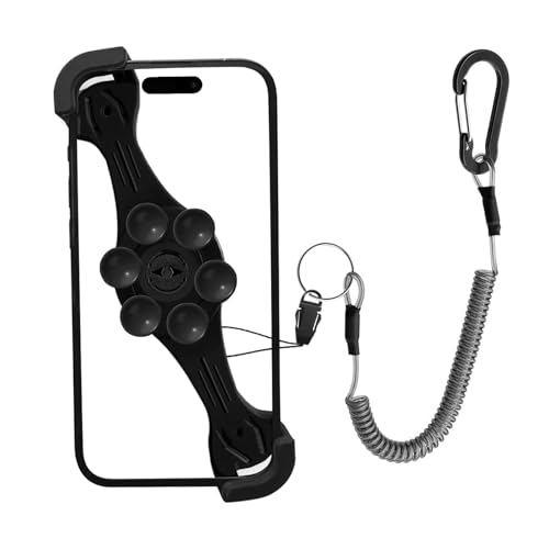 Universale Protector Telefon Tether, Outdoor/Wandern/Klettern/Bootfahren/Angeln/KajakTether, Handy Leine, Outdoors Spiralkabel Kompatibel mit den meisten Handys (Schwarz-B) von HEZEN