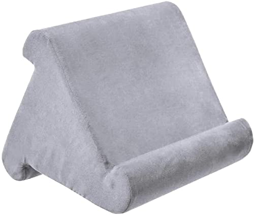 HEZHU Tablet Ständer Kissen Kissenständer Buchablage Multi Angle Soft Bed Pillow Holder Tragbarer Dreieck Tablet Ständer (Grau) von HEZHU