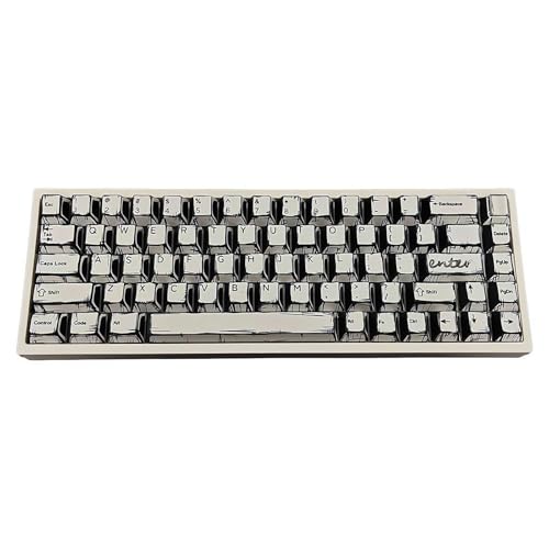 PBT-Tastenkappen, Farbsublimations-PBT-Tastenkappen, XDA-Profil-Tastenkappen-Set, weiß-rote Tastenkappen, OEM-Profil, 141 Tasten, minimalistischer Stil, Phantom-Tastatur-Tastenkappe für mechanische PBT-Tastenkappen, Farbsublimations-PBT-Tastenkappen, XDA-Profil-Tastenkappen-Set, weiß-rote Tastenkappen, OEM-Profil, 141 Tasten, minimalistischer Stil, Phantom-Tastatur-Tastenkappe für mechanische von HFLWYWD