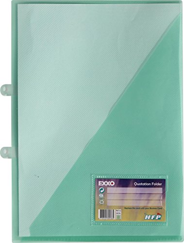 EXXO by HFP 34536 10 Angebots-/Einlegemappe A4 mit Visitenkartentasche auf der Vorderseite, transparent grün von HFP