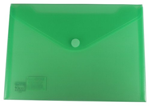 EXXO by HFP 90436 Dokumententasche mit Klettverschluss A5 quer, 10 Stück, Ausführung: PP-Kunststoff, 250 x 180 mm, transparent grün von HFP