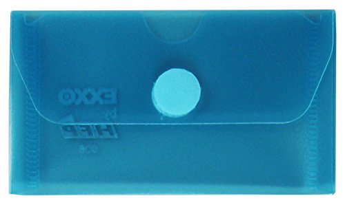 EXXO by HFP 90626 Visitenkartentasche mit Klettverschluss, 10 Stück, 105 x 63 mm breit, transparent blau von HFP